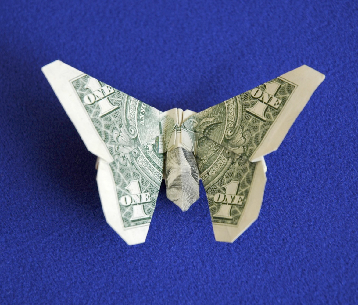 simple origami dollar bill